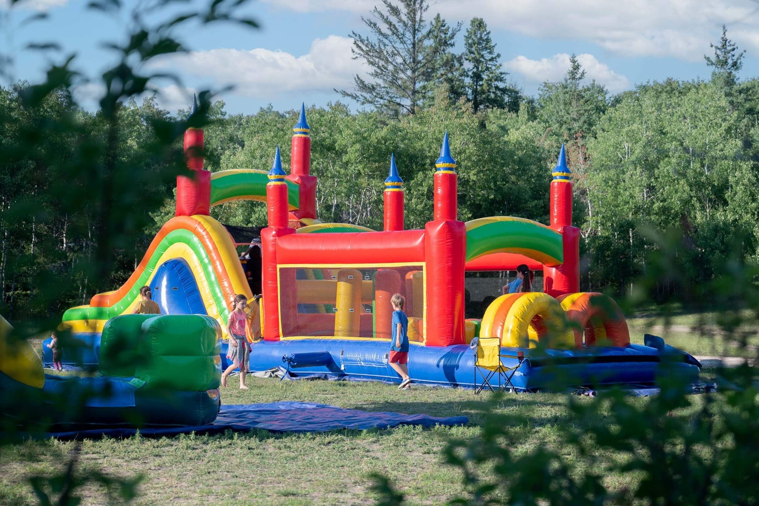 40' Rainbow Mega Obstacle Course Bouncy Castle party rentals Ottawa Ontario and Gatineau Quebec