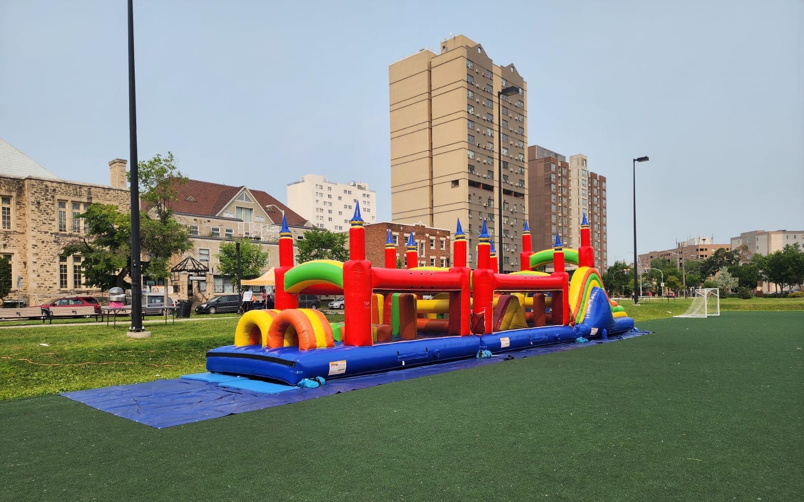 60' Rainbow Titan Obstacle Course Bouncy Castle party rentals Ottawa Ontario and Gatineau Quebec
