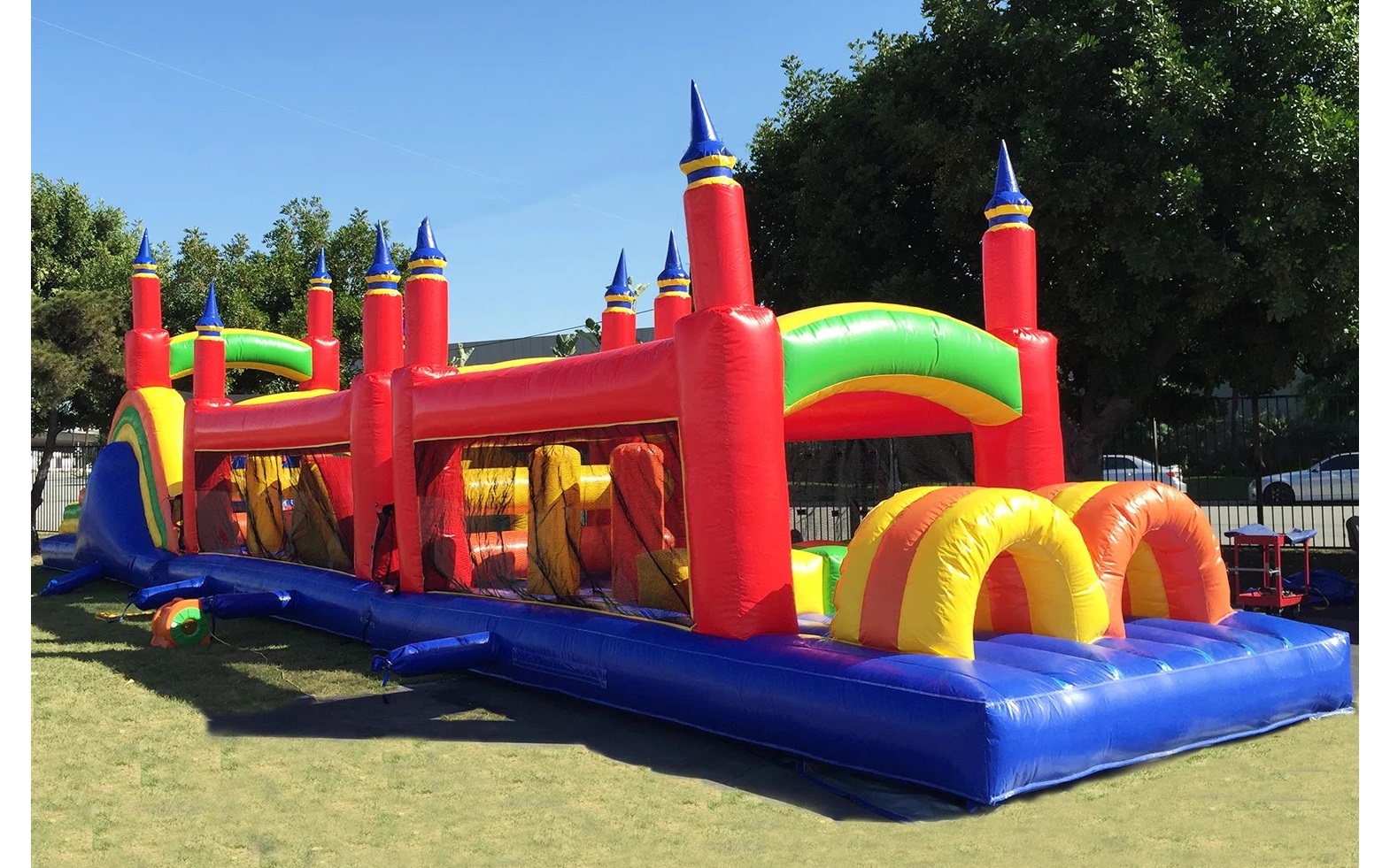 60' Rainbow Titan Obstacle Course Bouncy Castle party rentals Ottawa Ontario and Gatineau Quebec