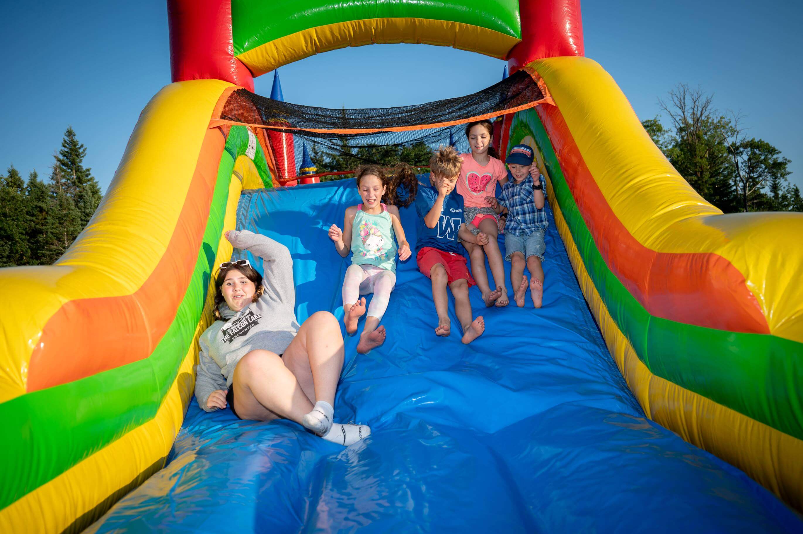 60' Rainbow Titan Obstacle Course Bouncy Castle party rentals Ottawa Ontario and Gatineau Quebec