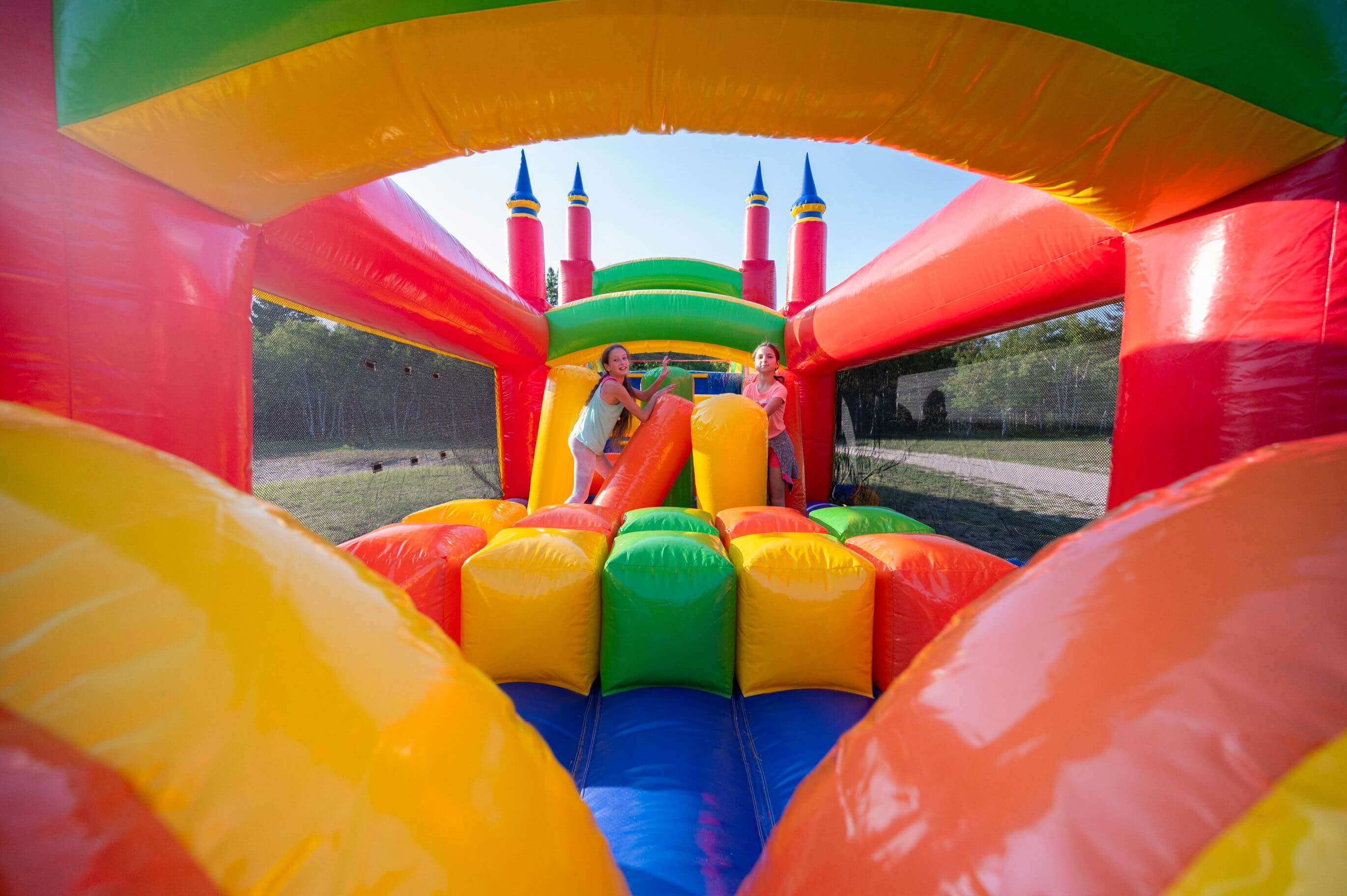 60' Rainbow Titan Obstacle Course Bouncy Castle party rentals Ottawa Ontario and Gatineau Quebec