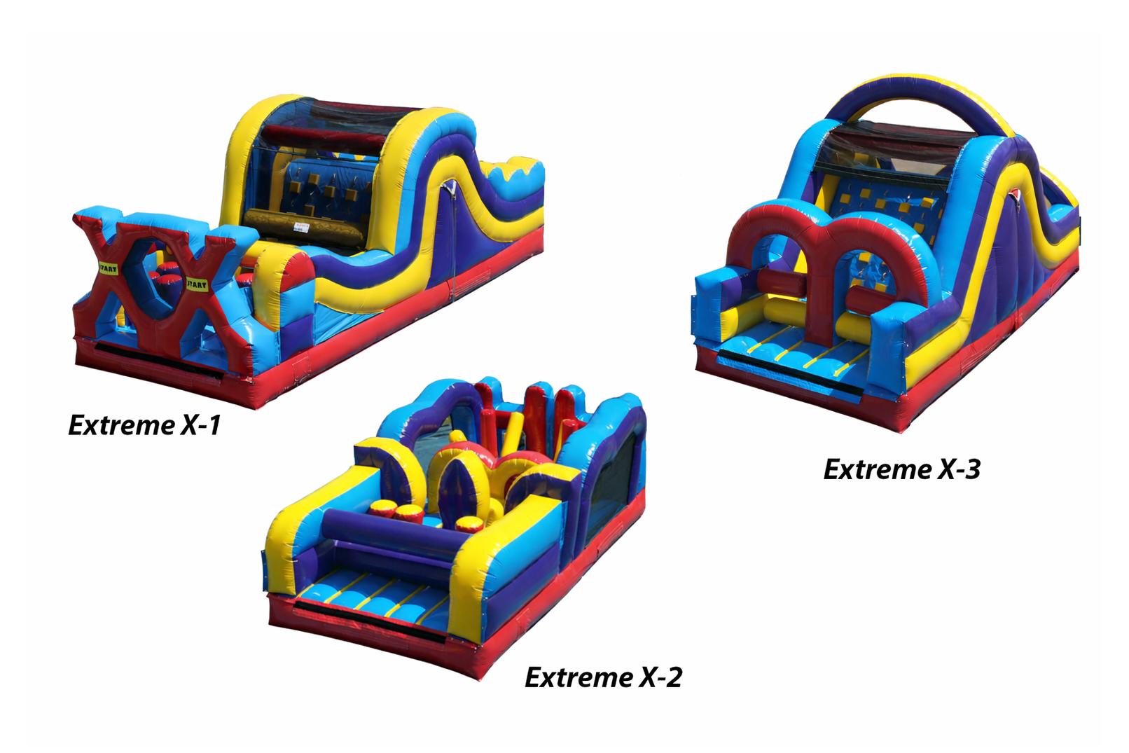 Extreme Rush 71ft inflatable obstacle course with climbs and slides for events in Ottawa