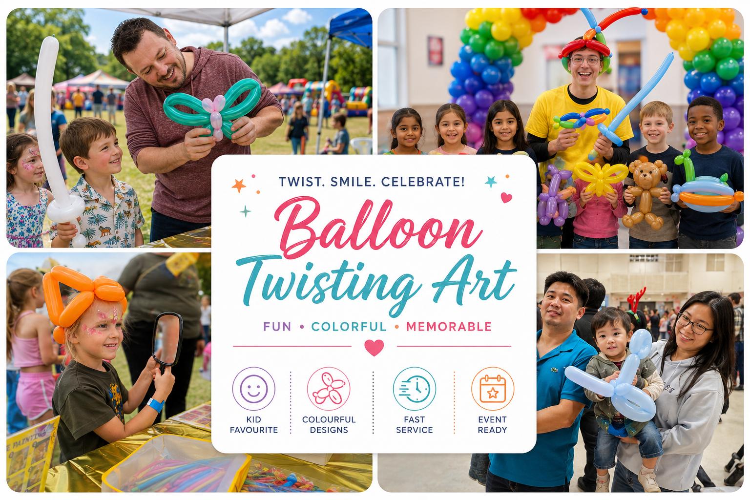Balloon twisting service in Ottawa Ontario for birthday parties schools festivals and kids entertainment