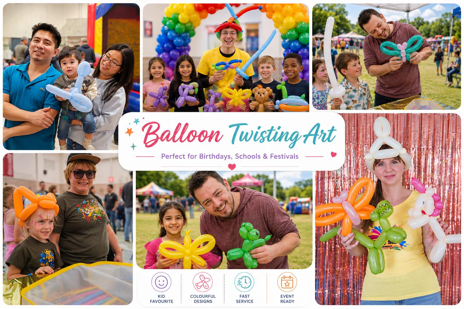 Balloon twisting party entertainment in Ottawa Ontario by Party Jump Rentals Inc for kids parties and family events