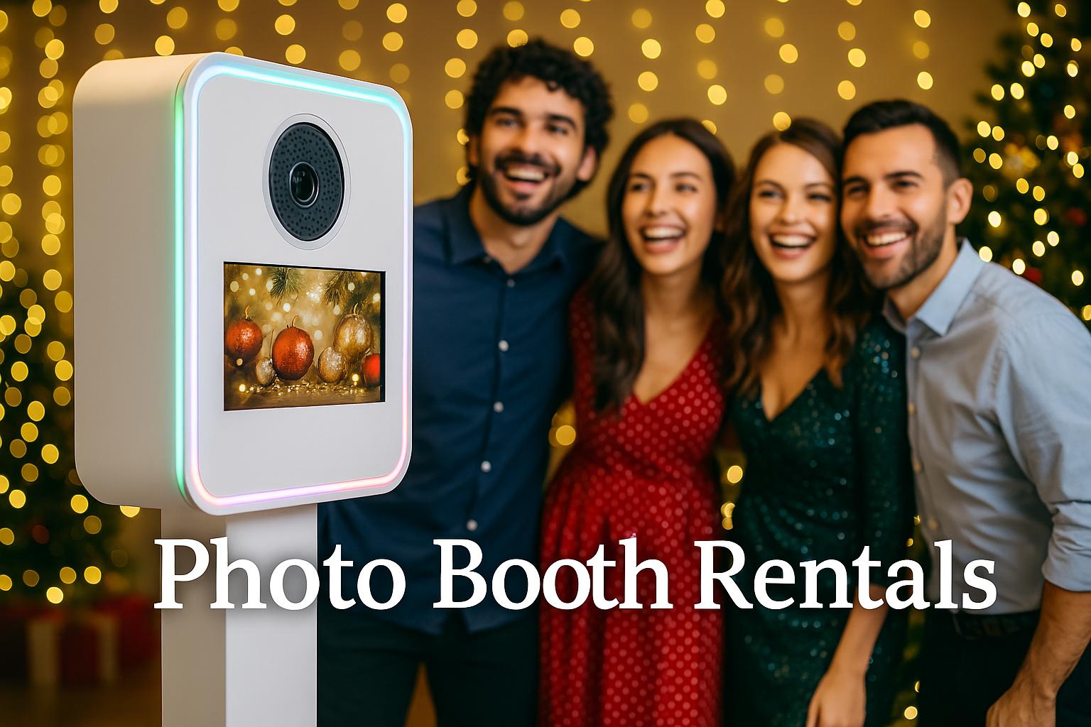 DSLR photo booth setup with lighting and backdrop at an Ottawa wedding