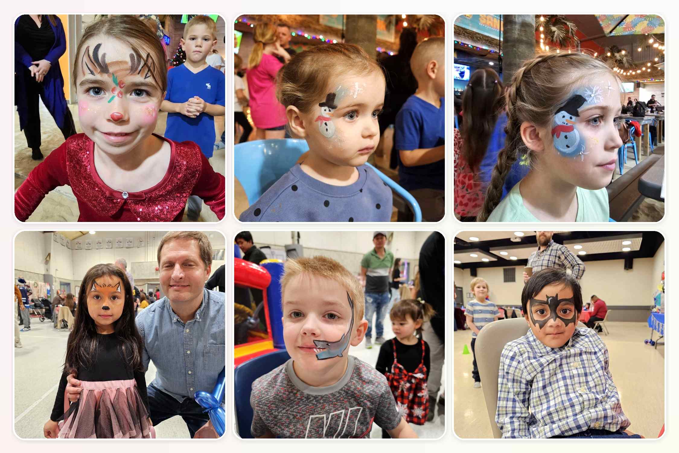 Colourful face painting art in Ottawa for fundraisers school fun fairs and public events