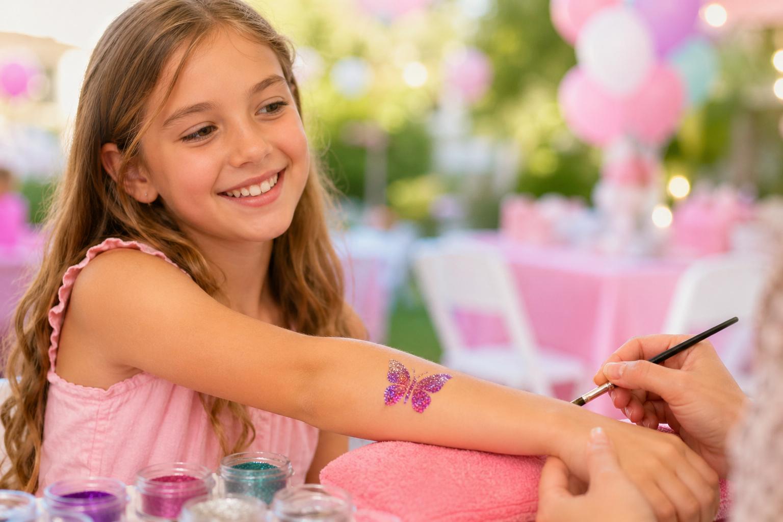 Kids glitter tattoo designs for Ottawa daycares and family celebrations