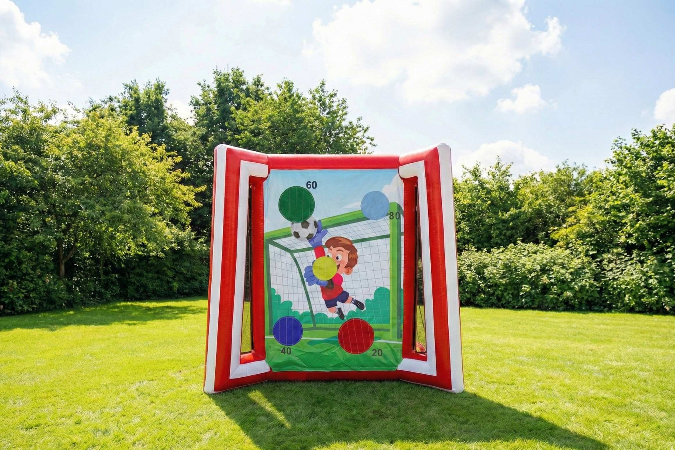 Inflatable soccer target game rental in Ottawa and Gatineau - indoor-friendly carnival sports game