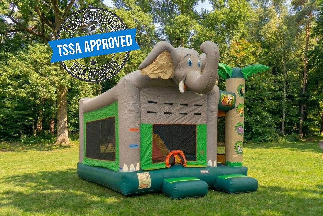 TSSA approved Jungle Adventure Bounce House and Slide Combo rental in Ottawa Ontario and Gatineau Quebec for birthday parties school events parks and festivals