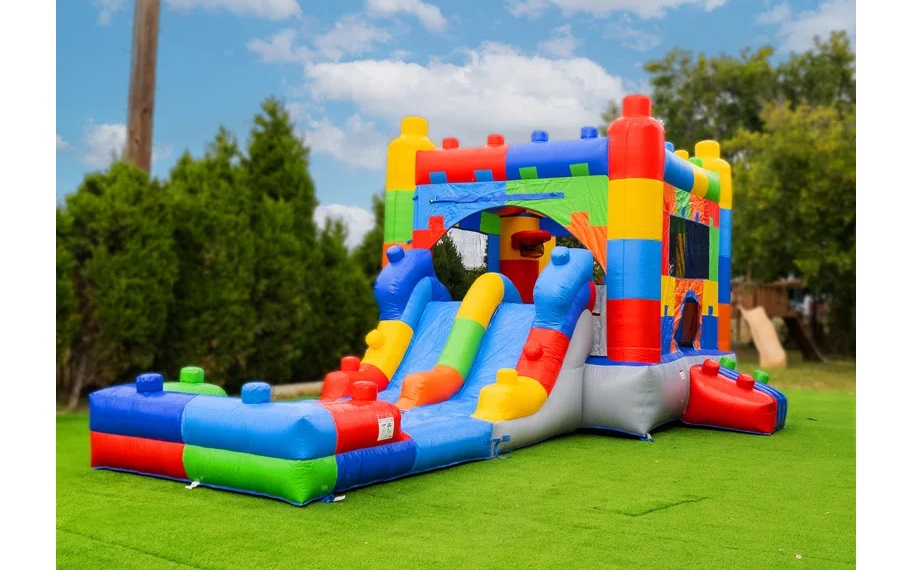 Mega Blocks Combo Bouncy House With Slide / Waterslide foam party rentals Ottawa Ontario and Gatineau Quebec