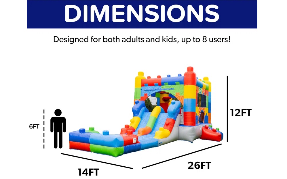 Mega Blocks Combo Bouncy House With Slide / Waterslide foam party rentals Ottawa Ontario and Gatineau Quebec