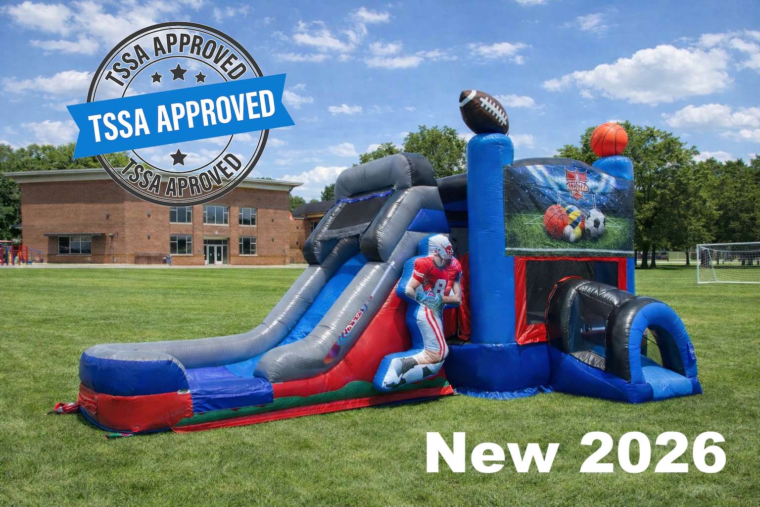 Sport Combo inflatable bounce house rental in Ottawa Ontario, TSSA approved