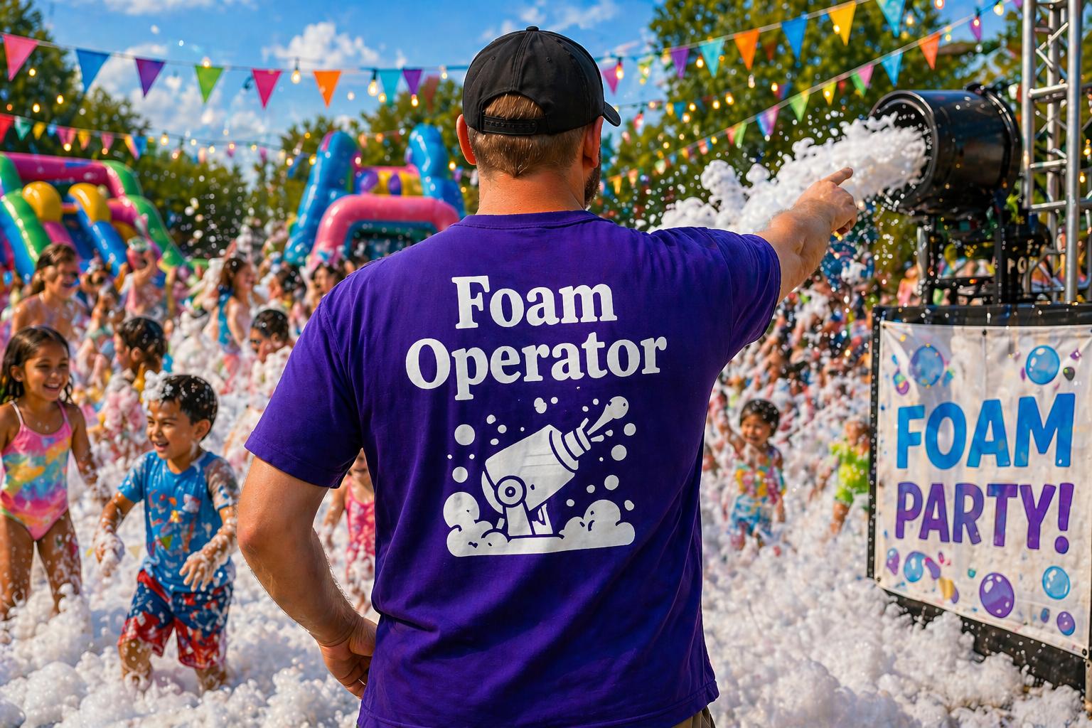Foam machine operator rental Ottawa Ontario and Gatineau Quebec for foam parties festivals and school events